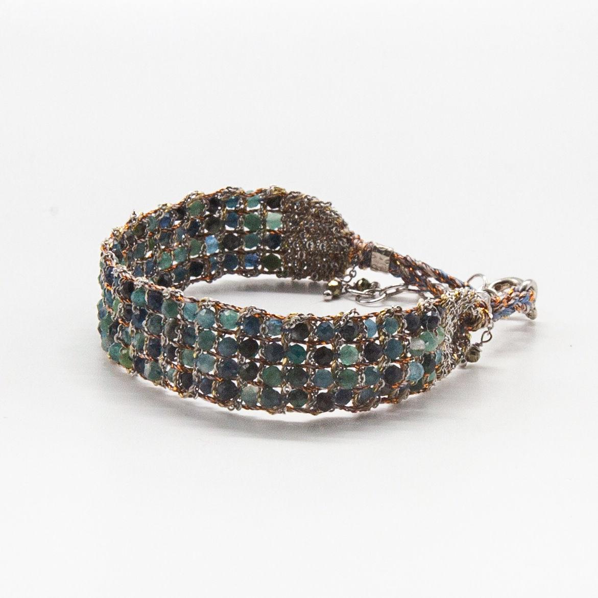 Tosca No 23 | Bracelet de chaines argent tressées et pierres naturelles