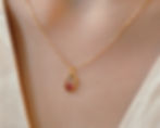 collier pierre naturelle - collier pierre naturelle de tourmaline watermelon or massif joaillerie - the boho society