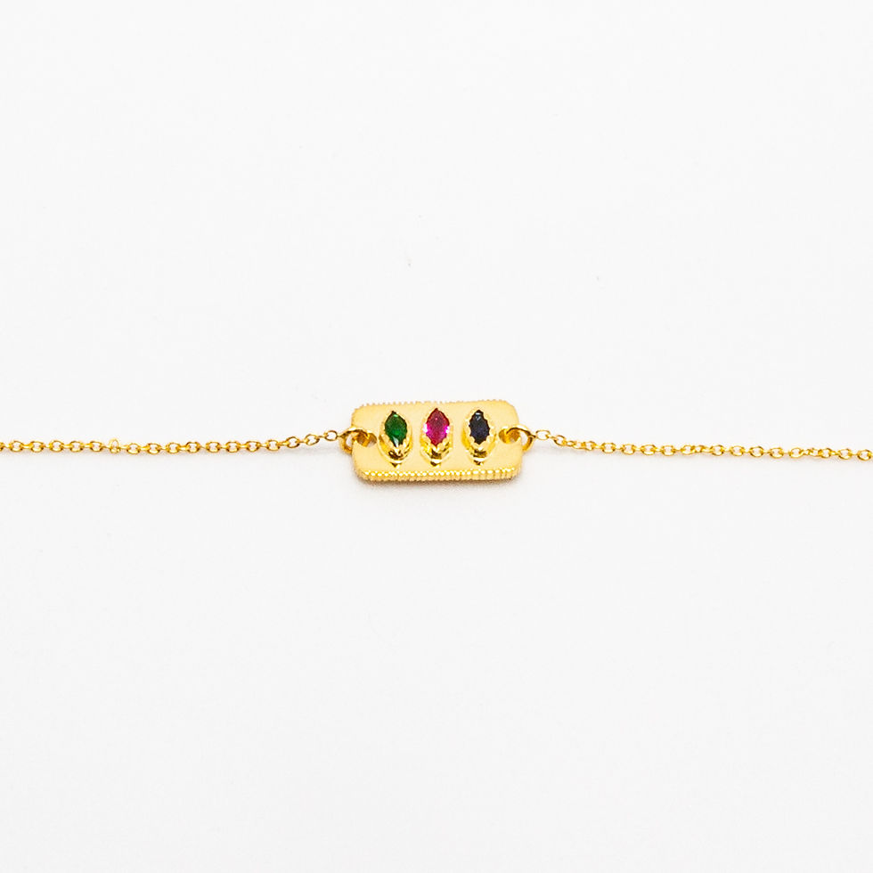 bracelet bohème - bracelet bohème fin connecteur en argent plaqué or et zircons - the boho society