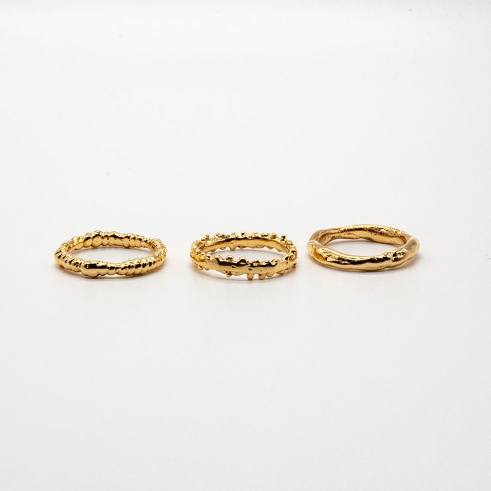 Miniature : Soli | Bague 3 anneaux organiques plaqué or