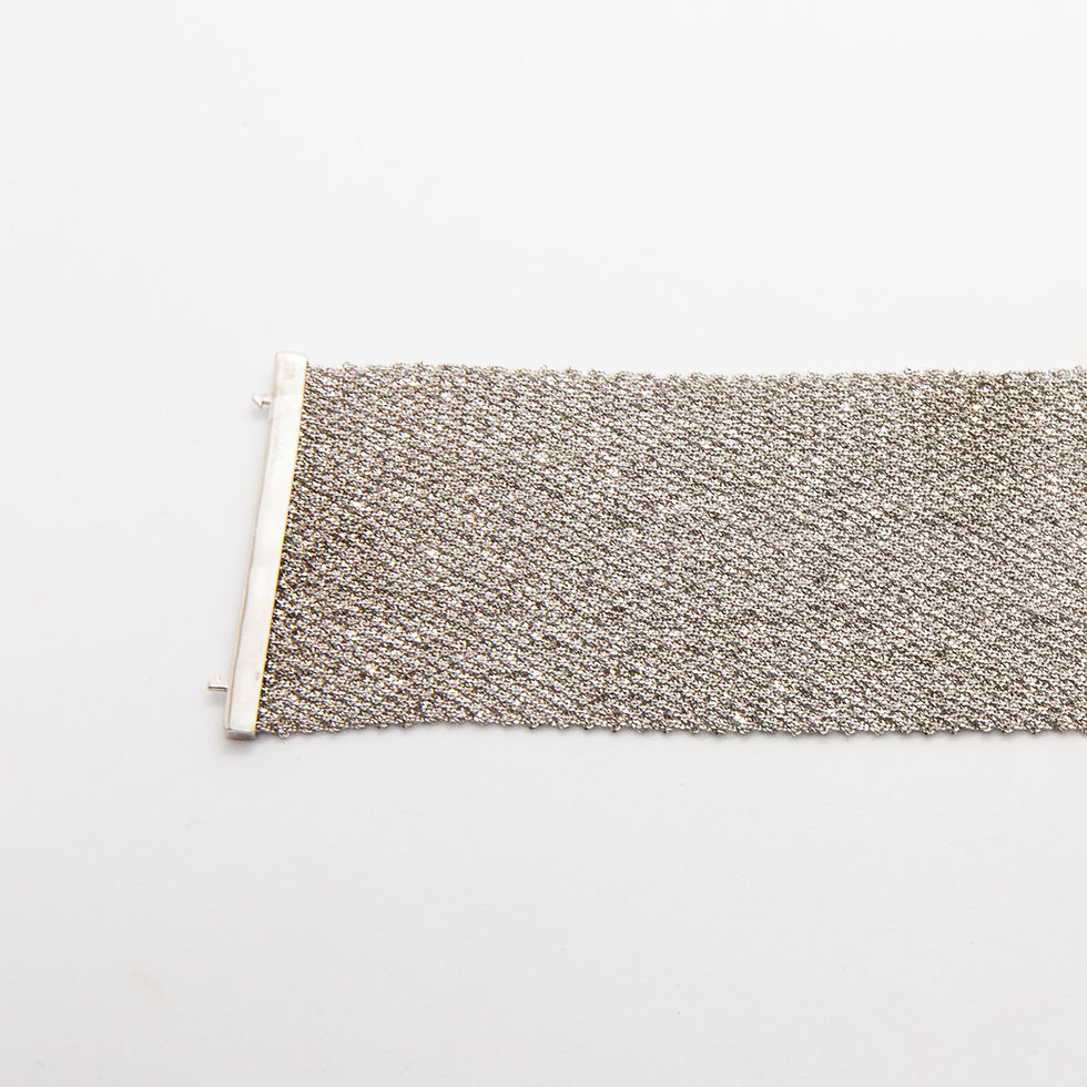 Miniature : Roman | Bracelet manchette de chaines tressées en argent 925