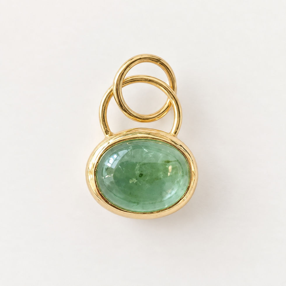 pendentif tourmaline bleue verte en or - the boho society