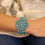 Miniature : bracelet bohème - bracelet manchette bohème pierre naturelle de turquoise argent massif - the boho society