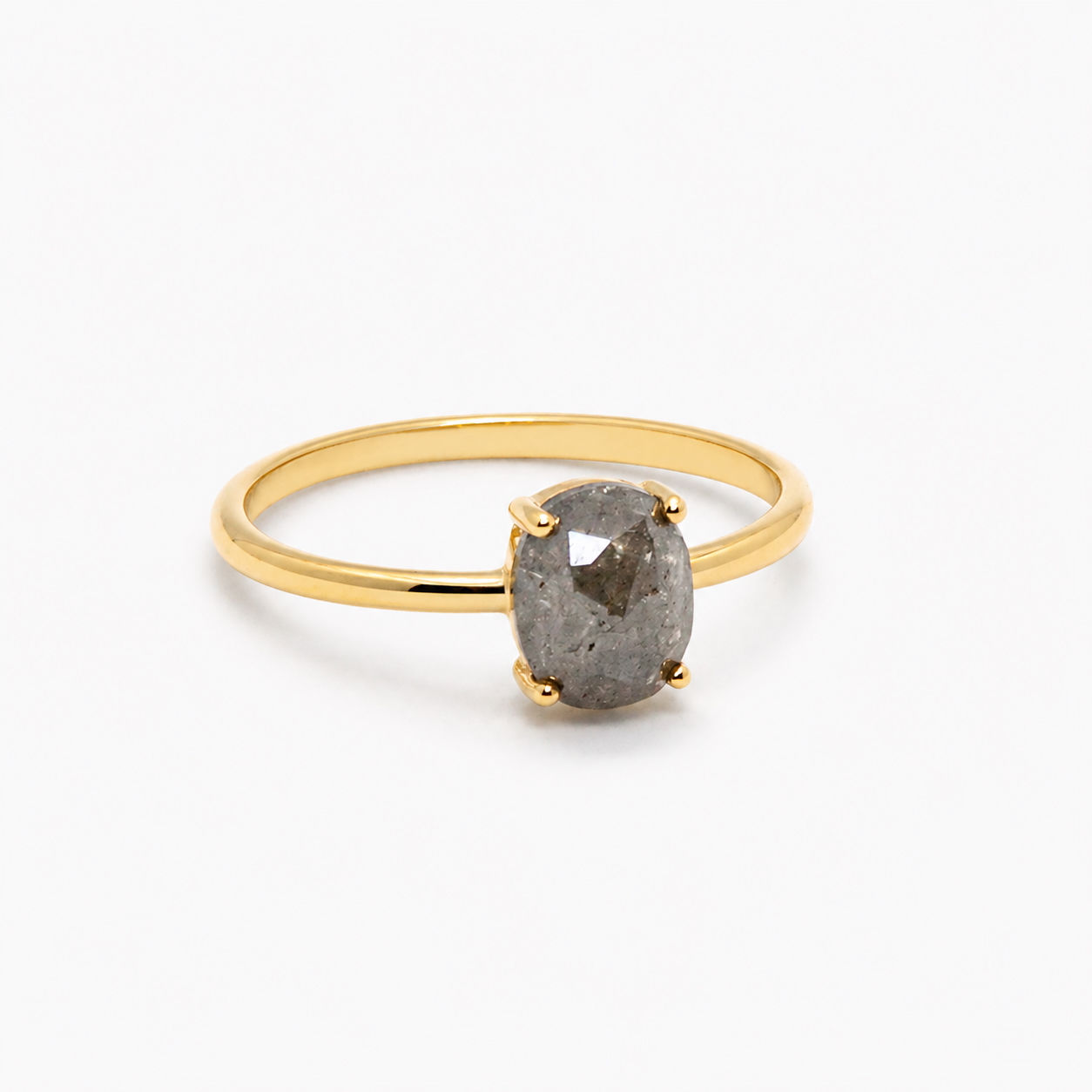 Carla | Bague diamant poivre et sel en or 14K