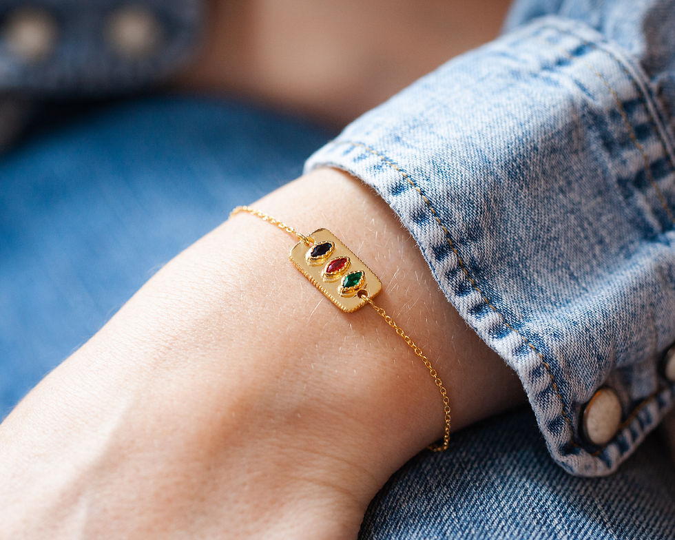 bracelet bohème - bracelet bohème fin connecteur en argent plaqué or et zircons - the boho society