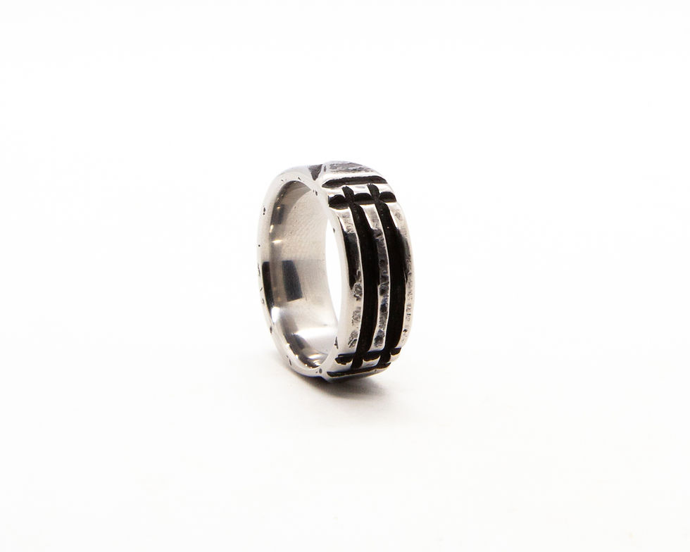 Miniature : bague homme acier - bague homme fait main- boho chic - bijoux createur - the boho society