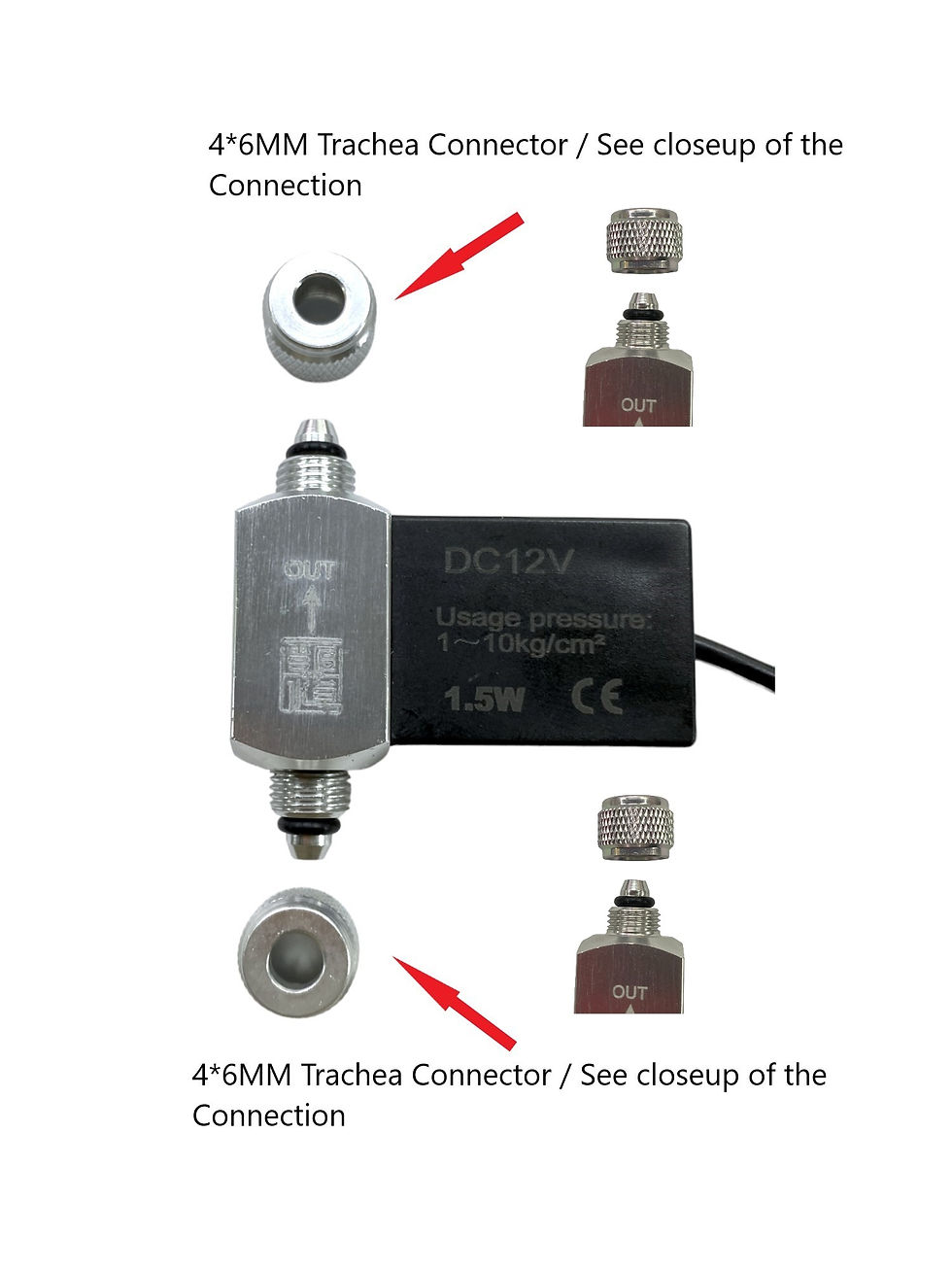 Thumbnail: ZRDR Standard CO2 Regulator Solenoid Valve (Double Head)  Part # W00-05B