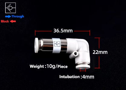 Thumbnail: Pneumatic 4mm One Way Air Check Valve SPV Type Control Part #SPV-04