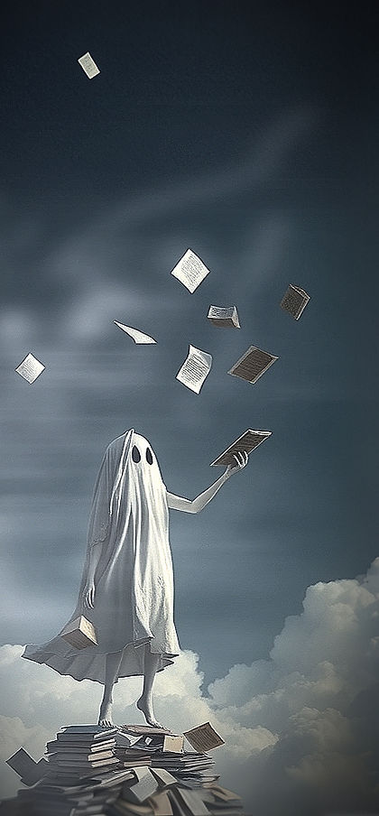 ghost standing on top of a tall building