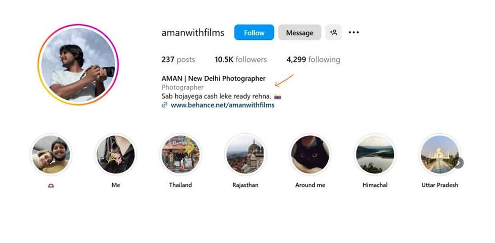 Photographer Bio for Instagram