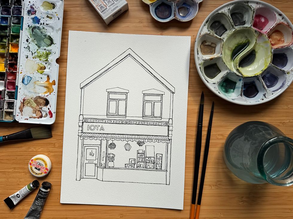 Thumbnail: Bristol Shopfronts Vol. I - Watercolour Colouring Pages