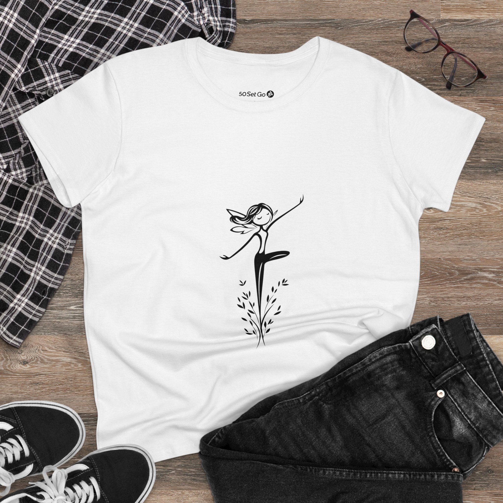 Whimsical Dancing Fairy Tee - Women's Midweight Cotton Tee
