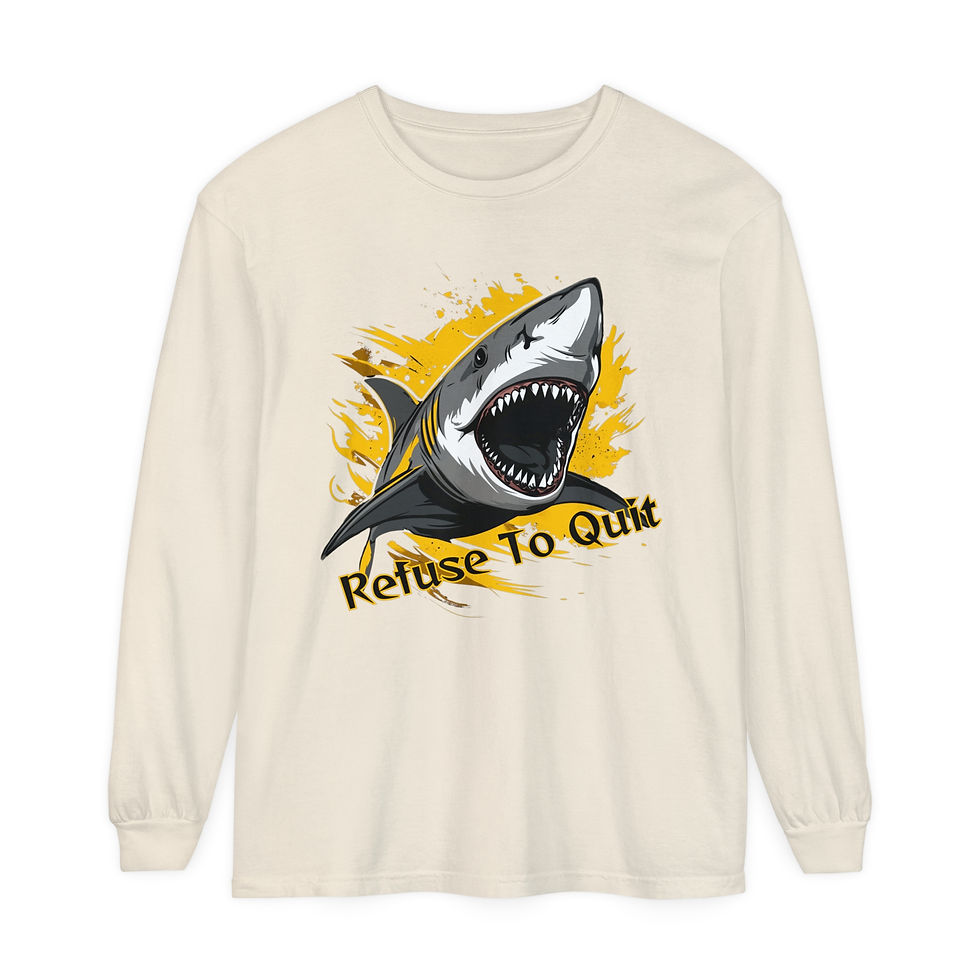 Thumbnail: Refuse To Quit - Unisex Garment-dyed Long Sleeve T-Shirt