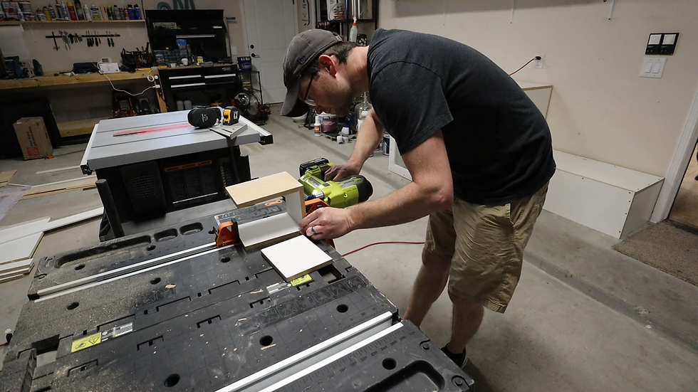 assembling the trin to fit inside the wall hole for the cats