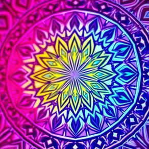 Intricate mandala design radiating calm colors