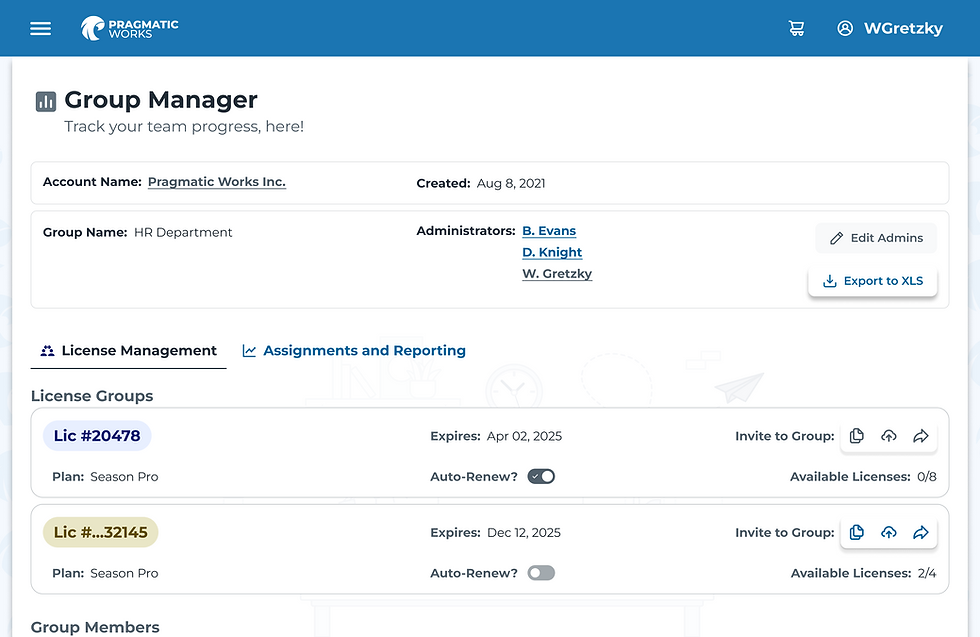 Updated Group Administrator Experience