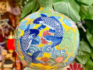 Bình hút tài lộc cá chép liên hoa