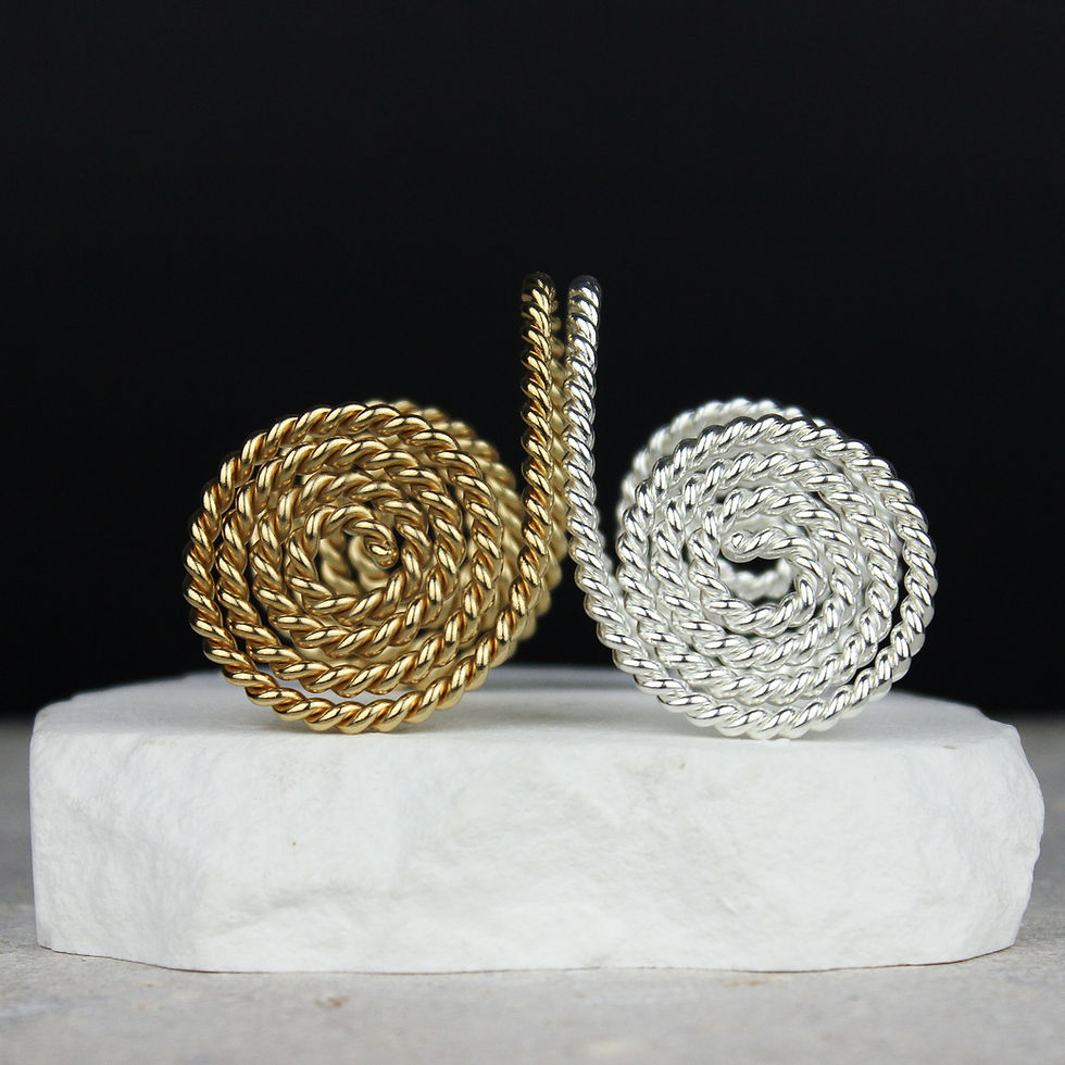 Thumbnail: PALM CONDUCTORS / Frequency Hand Spirals ~ 999 Silver & 18K Gold