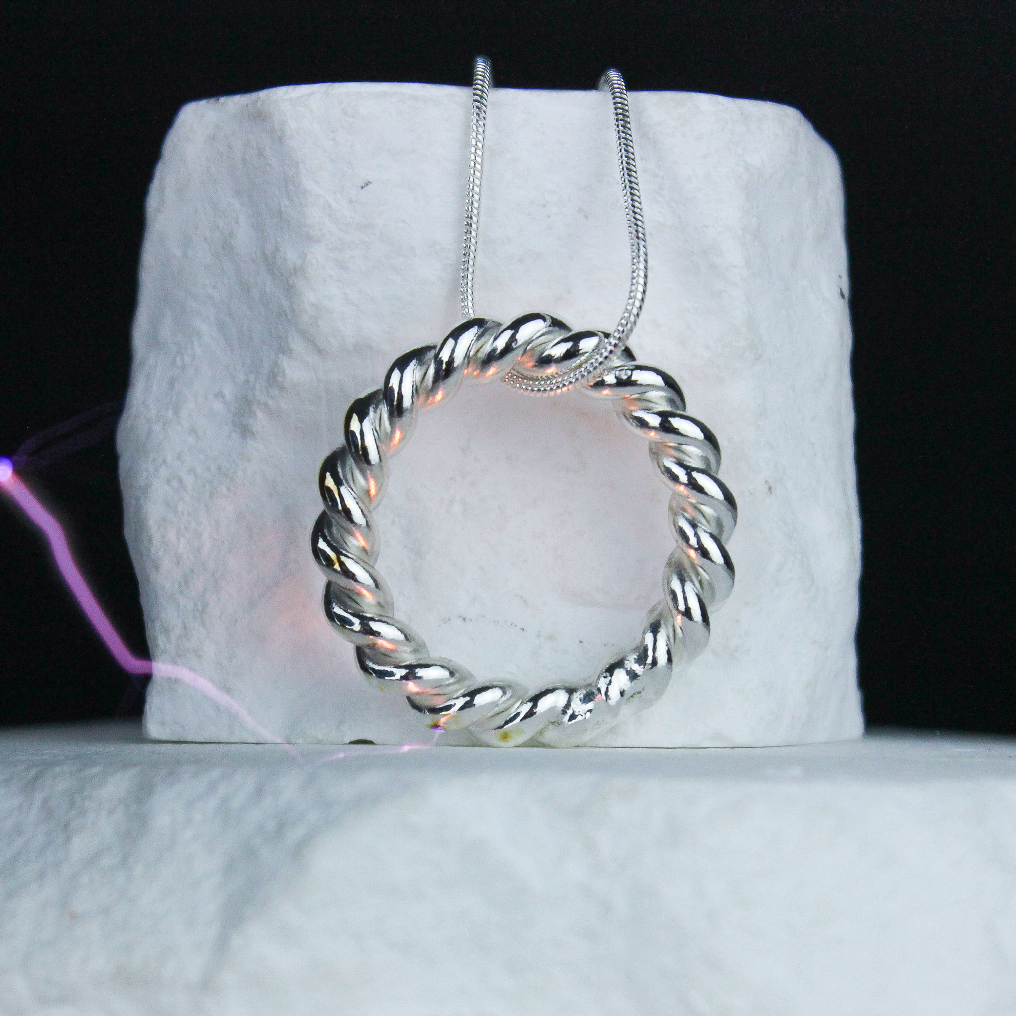NEW EARTH CUBIT | 999 Silver + Copper | Single Twist Tensor Pendant