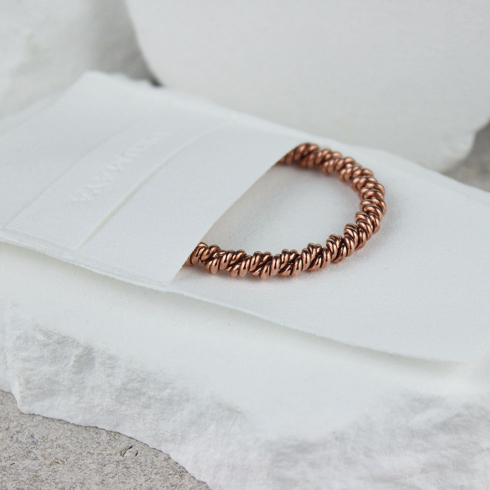 Thumbnail: KIDS POCKET TENSOR RING | Egyptian Sacred Cubit / 999 Copper 🜛 Double Twist