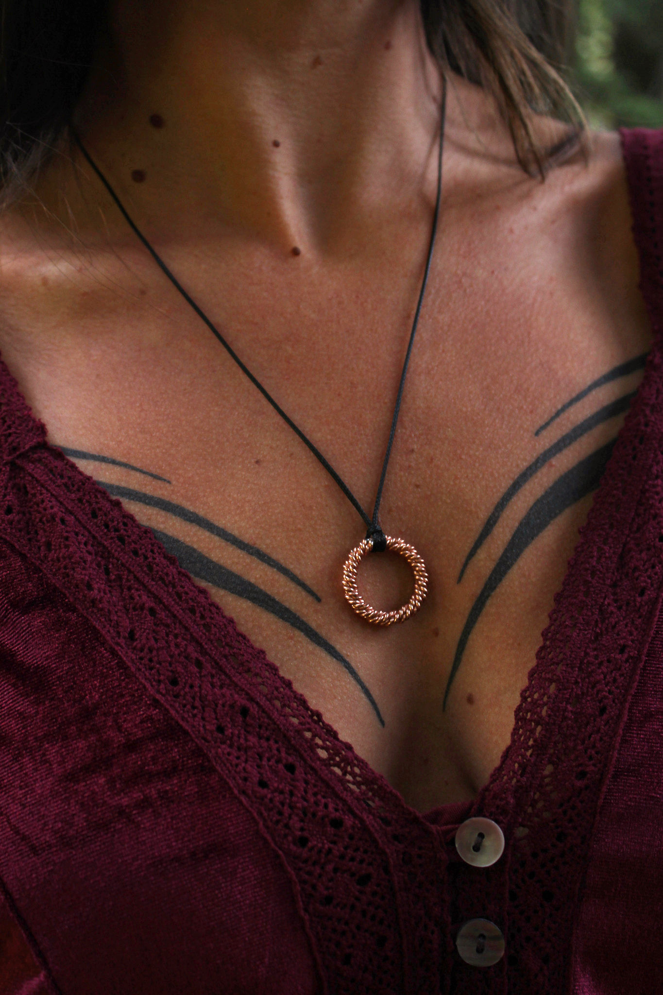 EGYPTIAN SACRED PENDANT | Copper Triple Twist Tensor 🜛 EMF-Conscious Jewellery