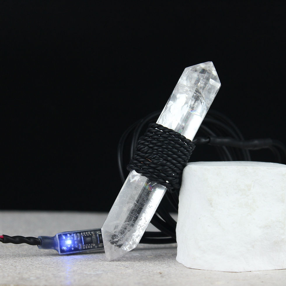 Thumbnail: QUBIT CRYSTAL | Double-Terminated Brazilian Quartz  | 15Hz Ritual Device