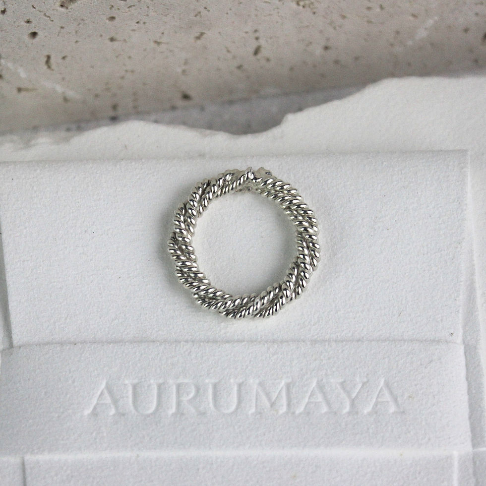 Thumbnail: SOL & LUNA SET / 999 Silver & 18K Gold-plated Copper ~ Triple Twist Pendants 🜛