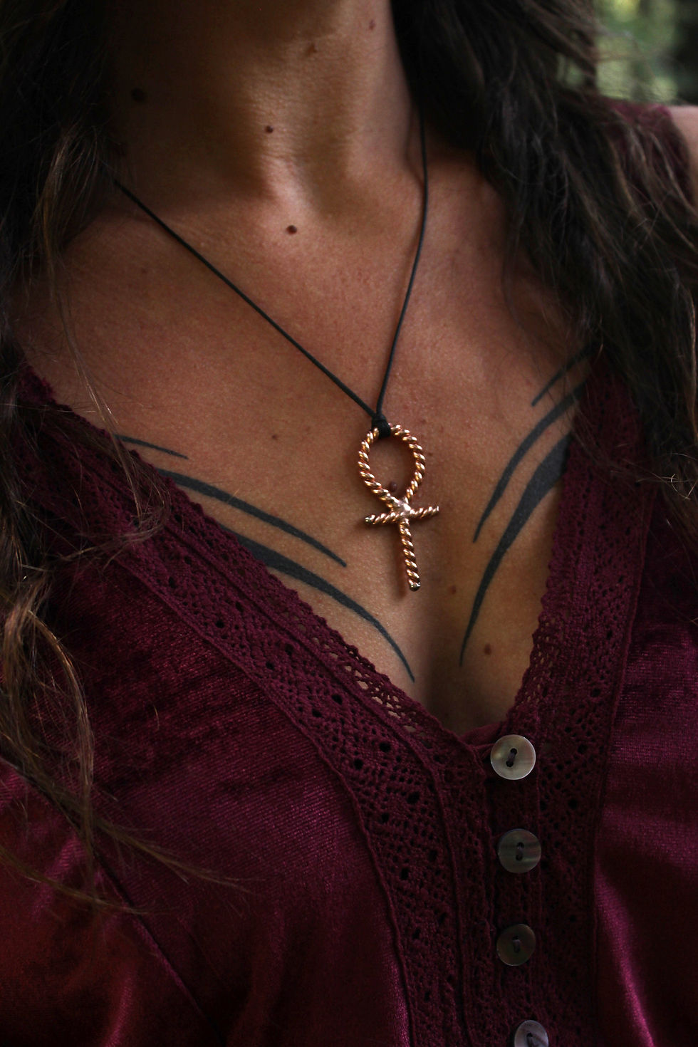 Thumbnail: KEY OF LIFE |  Copper Tensor Ring Talisman - ANKH PENDANT