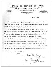 Charles Merz & Arthur Chevrolet Letter