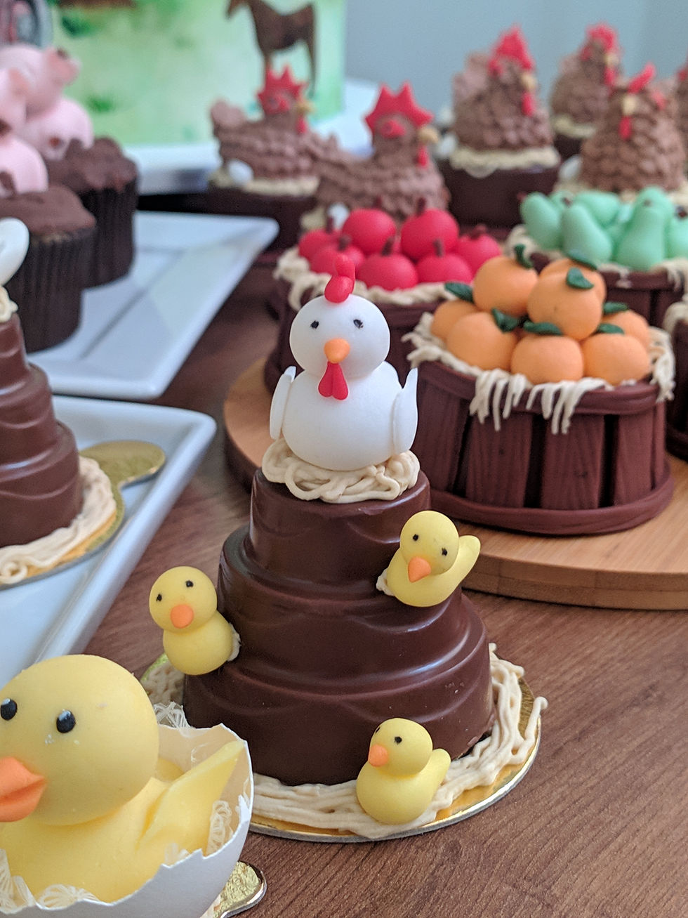 mini bolo bombom galinha