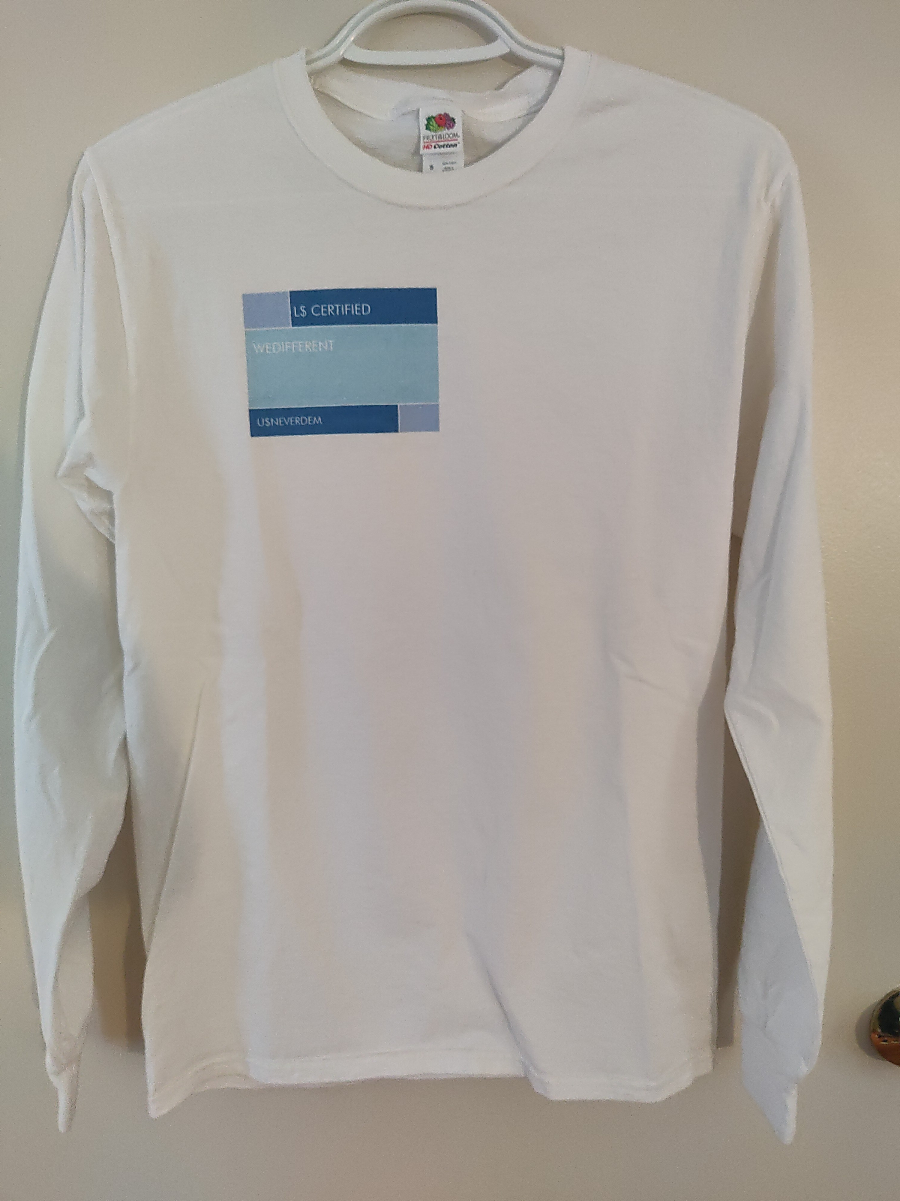 L$ Certified / Wedifferent Baby Blue lettering Long sleeve 