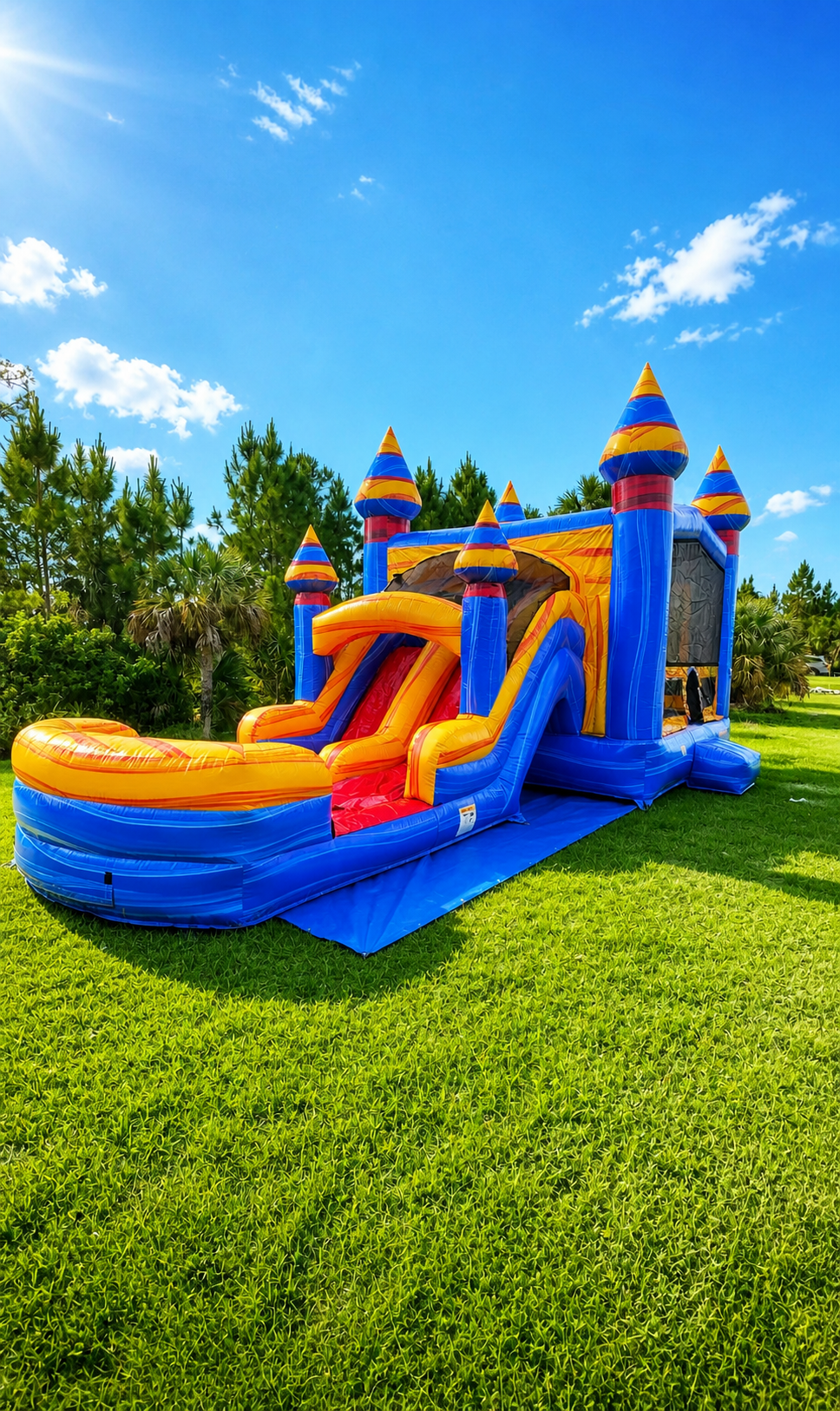 Dual Lane Combo Bounce House Wet or Dry Use