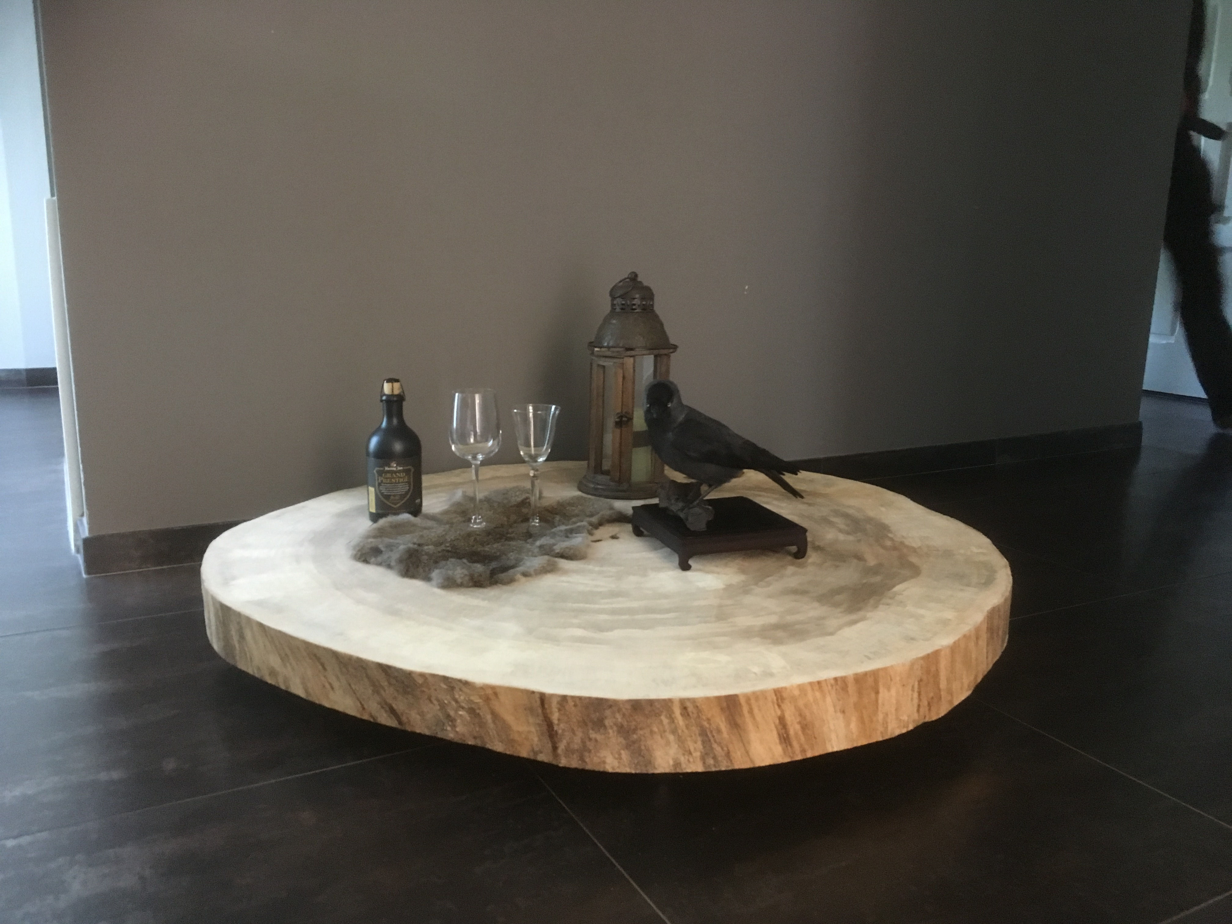 Populieren salontafel op wielen 110 doorsnee