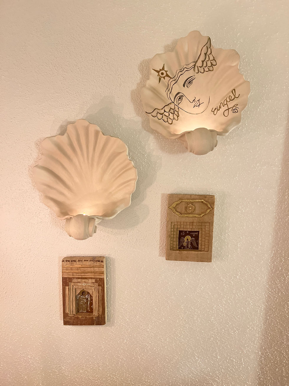 Thumbnail: ARCHANGEL GABRIELLE RUSTIC WOOD ICON 