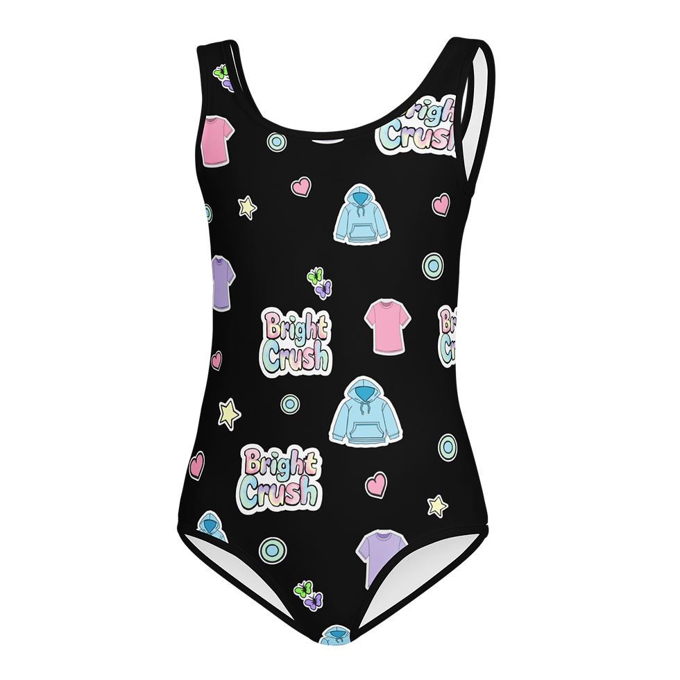 Stuck Collection Kids Swimsuit- Black