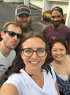 The winning team from The Expat Game Experience meeting for their prize