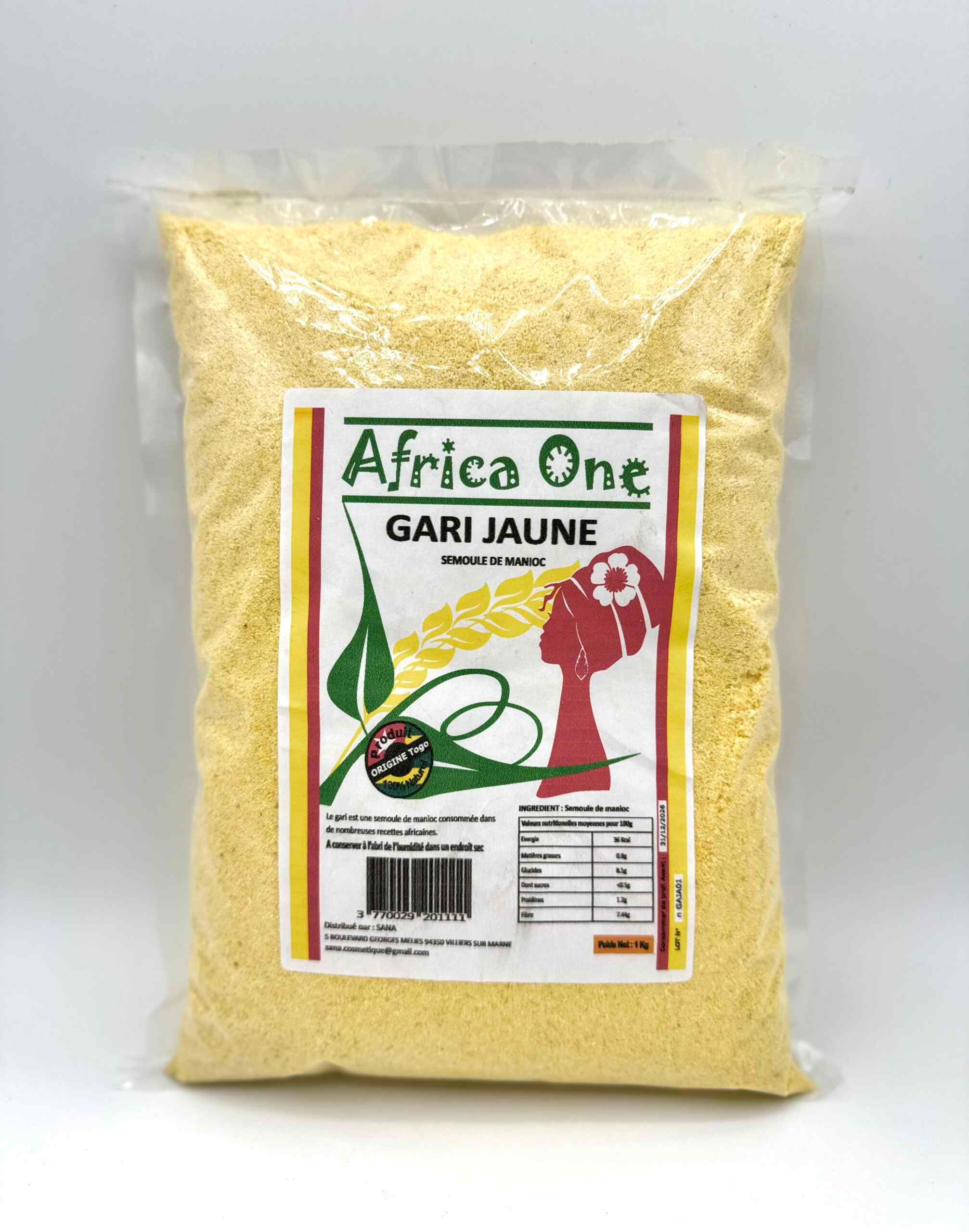 Gari jaune - Tapioca jaune -  Couac 1kg