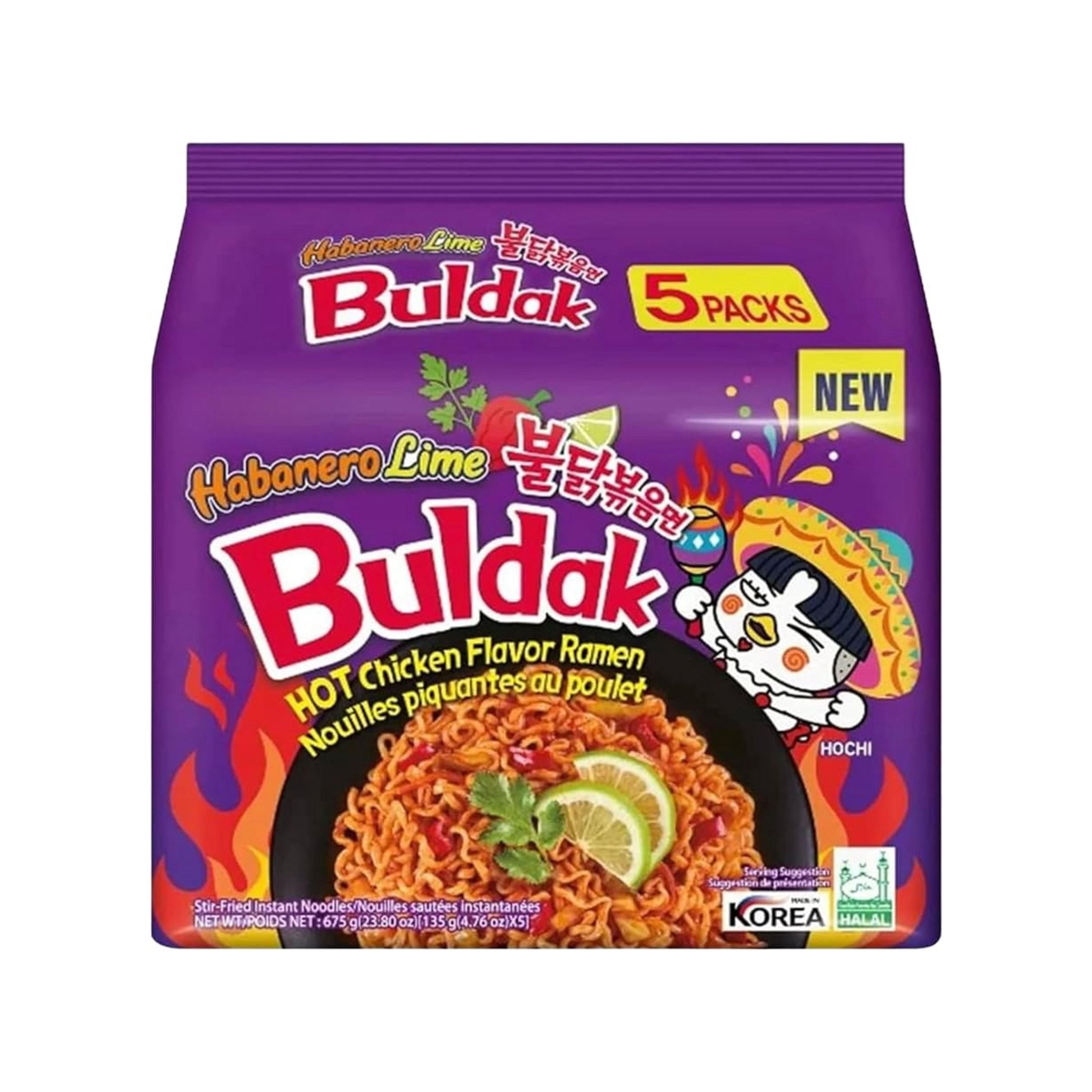 BULDAK Habanero lime nouille hot chicken flavour 650g ( 5 x 130g)