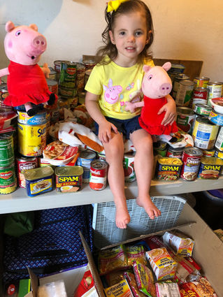 Three-year-old holds birthday food drive