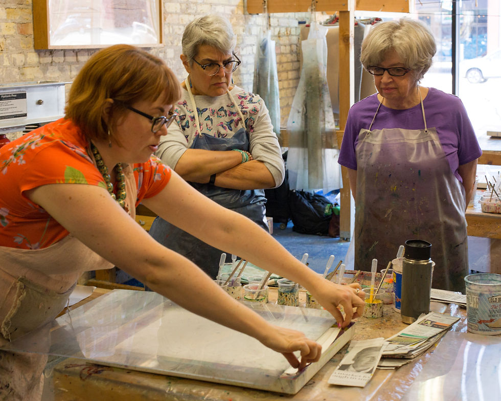 Heather RJ Fletcher from Scooter Eats Petunias is teaching marbling at the Minnesota Center for Book Arts.