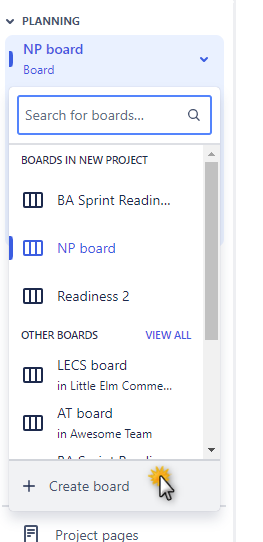Create board in Jira