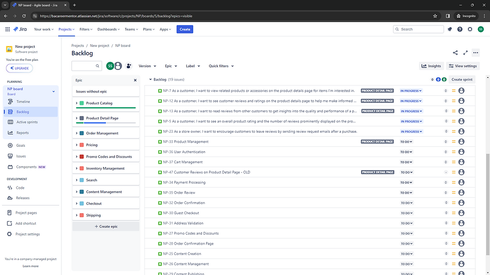 Jira backlog