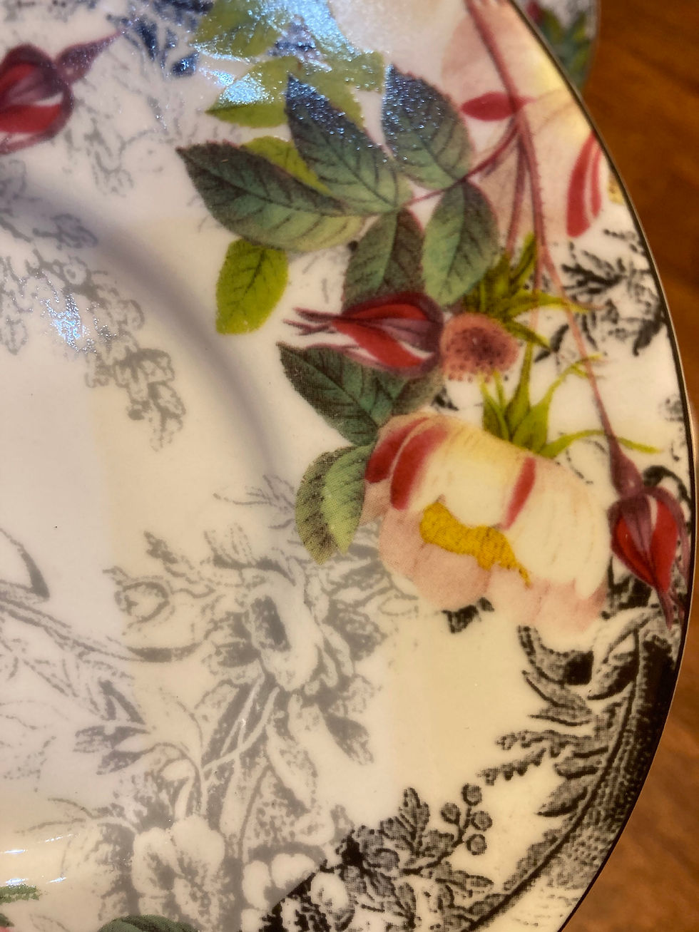 Thumbnail: Vintage American Atelier - Bread Plates - Rose Toile Pattern - Set of 4