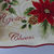 Thumbnail: Square Serving Platter - Poinsettia Design w/ Holiday Greetings Written in Red