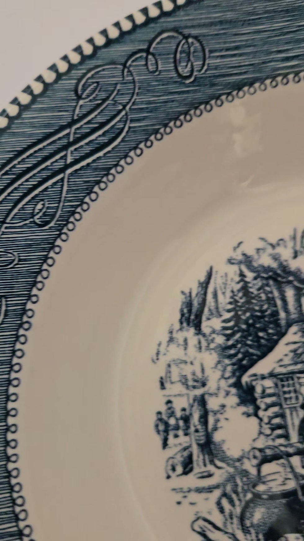 Thumbnail: Vintage Currier and Ives - Serving Bowl - "Maple Sugaring" Pattern