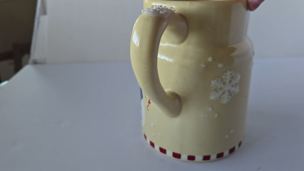 Thumbnail: Holiday Pitcher - Snowman with Embossed Snowflakes