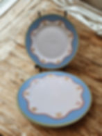 Vintage Blue Rim Salad/Dessert Plates | Victoria & Beale by Sango | Kaliedescope