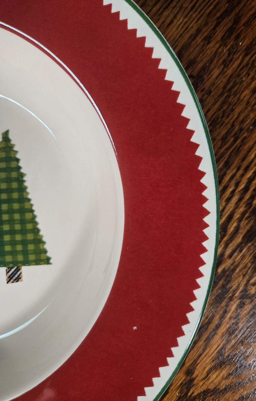 Thumbnail: Soup or Salad Bowls - Green & Plaid Christmas Trees - Set of 4