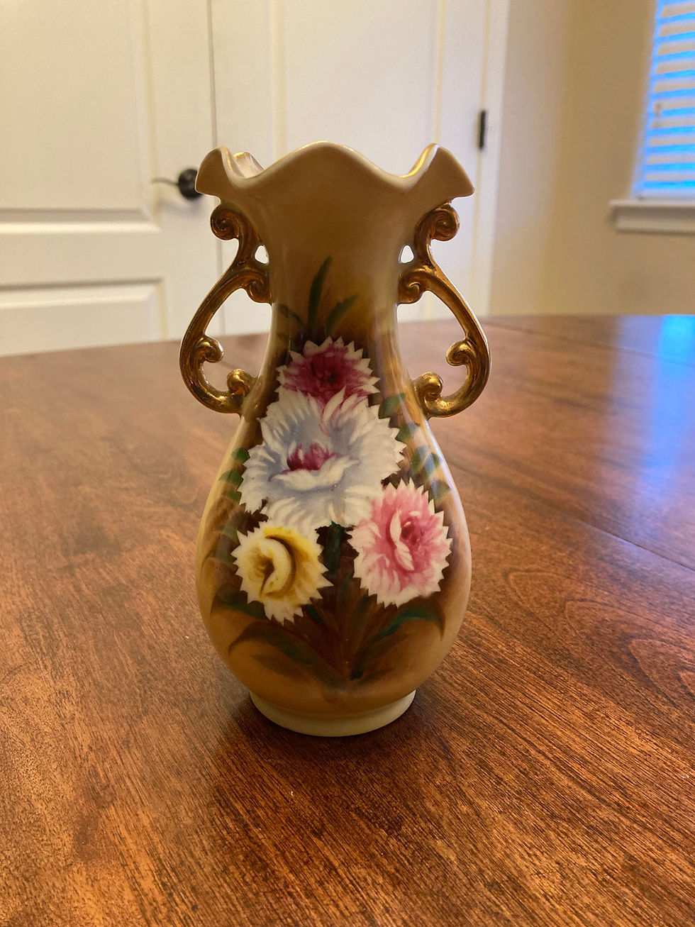 Thumbnail: Vintage Hand Painted Vase | Aster Flower Design | Enesco