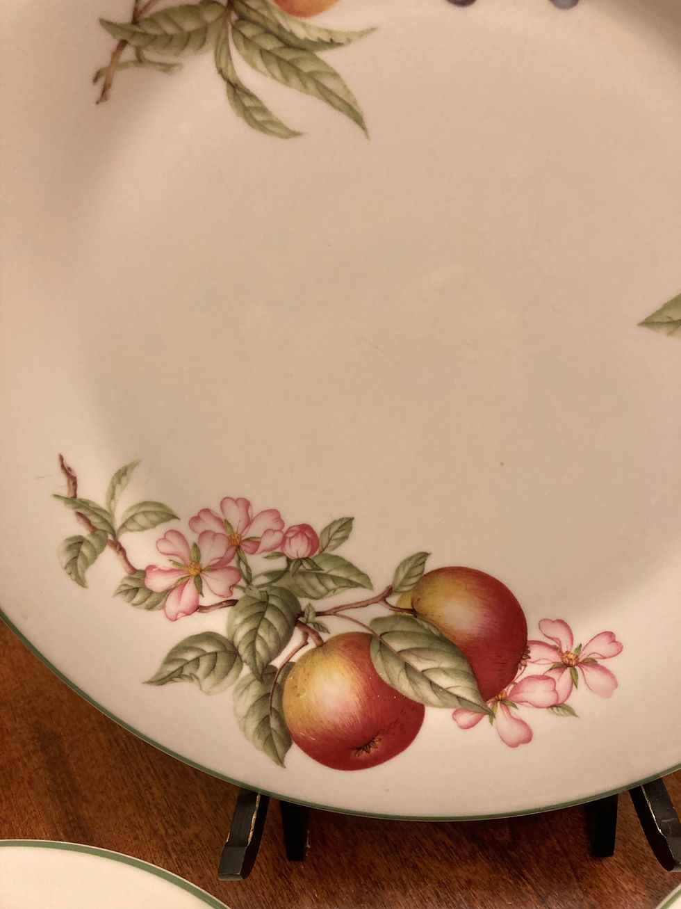 Thumbnail: Vintage Royal Doulton "Ashberry" Dinner Plates- Set of 5 | Fruit Motif Pattern